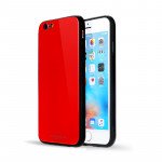 Wholesale iPhone 8 Plus / 7 Plus Tempered Glass Hybrid Case Cover (Red)